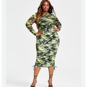 NINA PARKER Pencil Skirt Trendy Plus Size Camo Camouflage 2X NEW